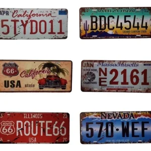 6 Placas de Carro Decorativas